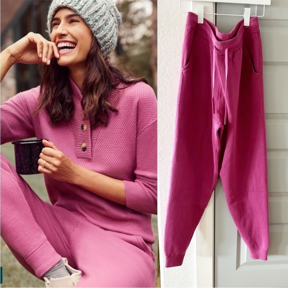 Tommy John Sweater Lounge Jogger Pants Red Violet